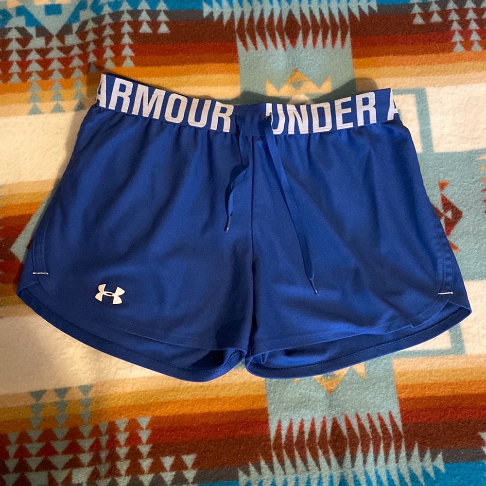 Blue Under Armour Loose Active Heat Gear Shorts